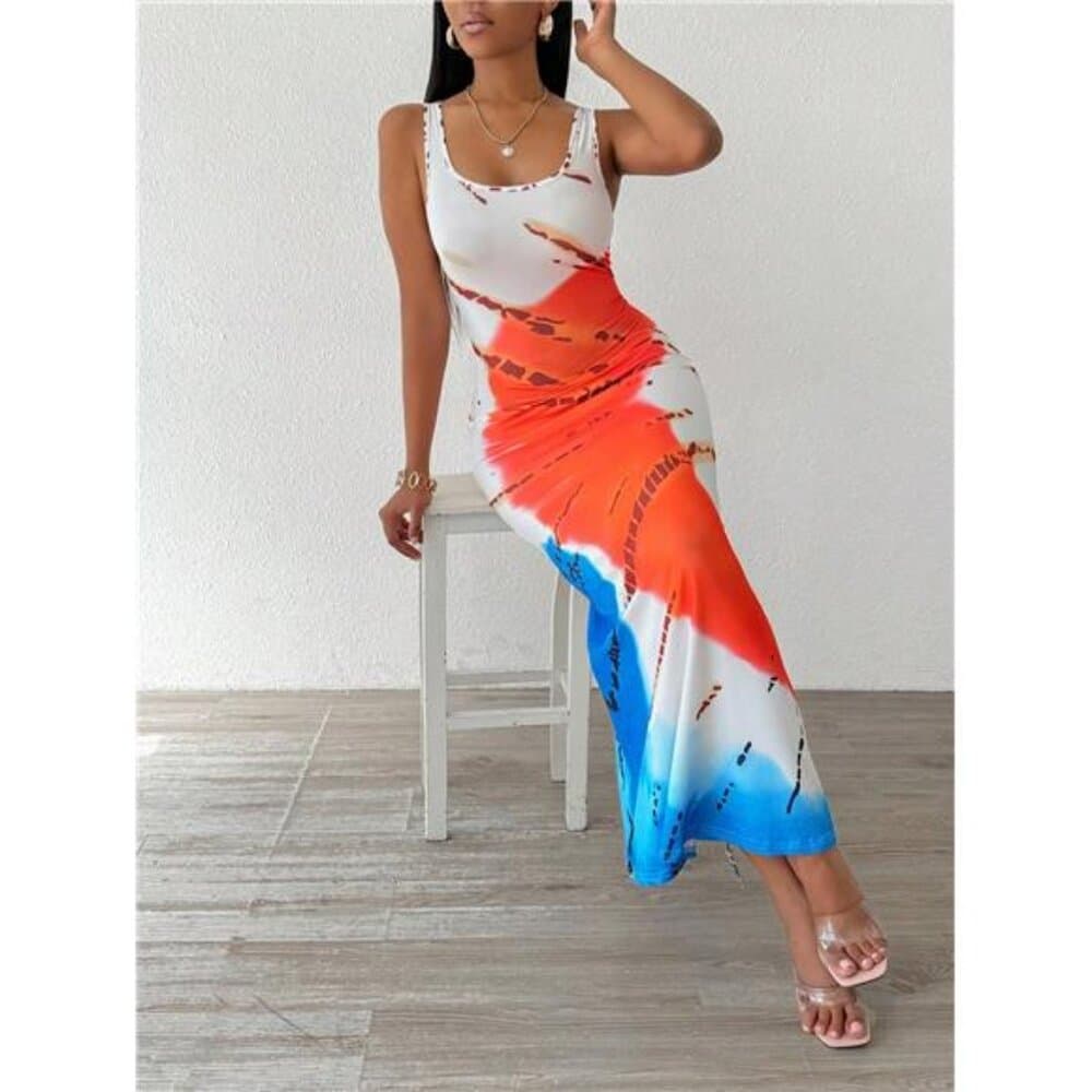 Fashionable Long Dress With Waistline Maxi Women Outfit - Thumbnail 4