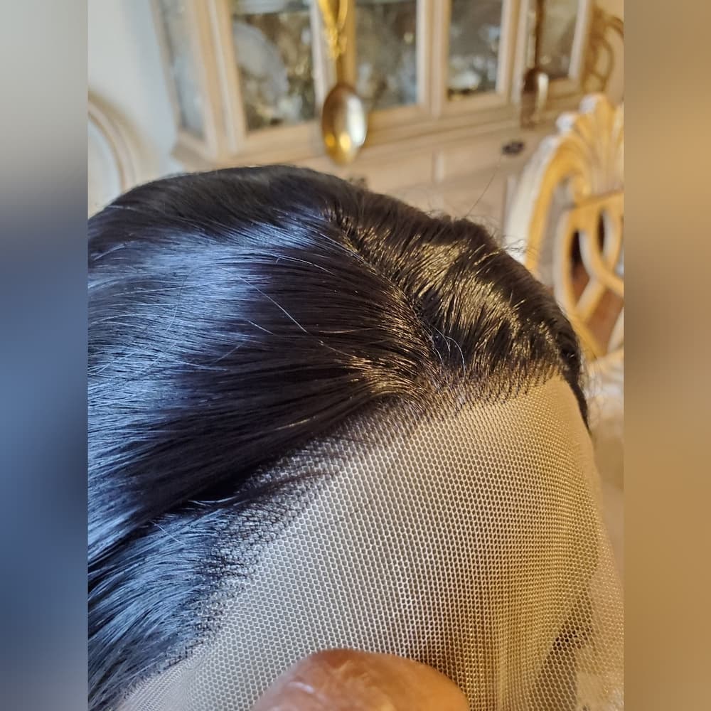 Ombre Black Gray Lace Front Wig - Thumbnail 8
