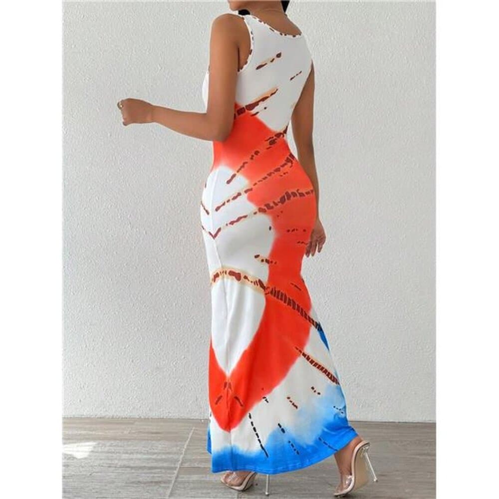 Fashionable Long Dress With Waistline Maxi Women Outfit