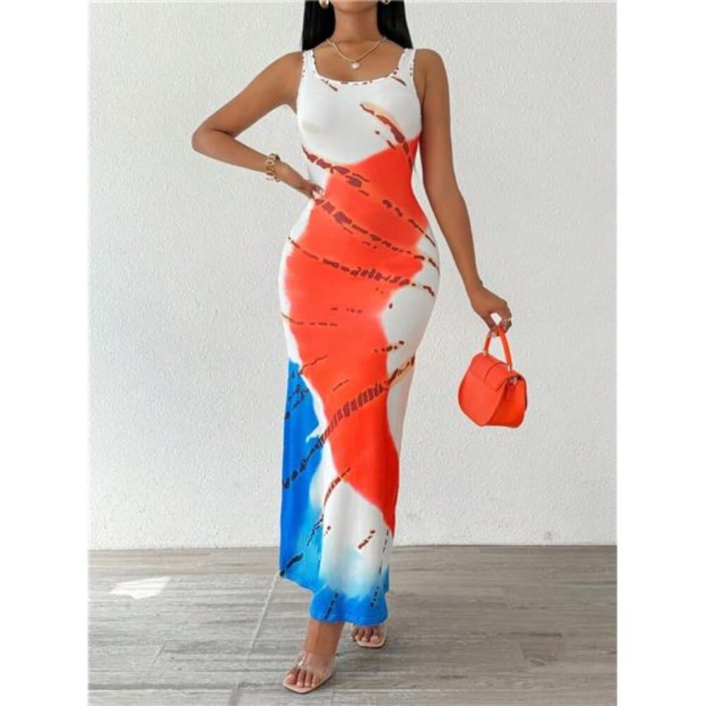 Fashionable Long Dress With Waistline Maxi Women Outfit - Thumbnail 6