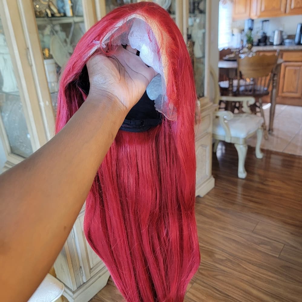 Red Lace Front Wig - Thumbnail 7
