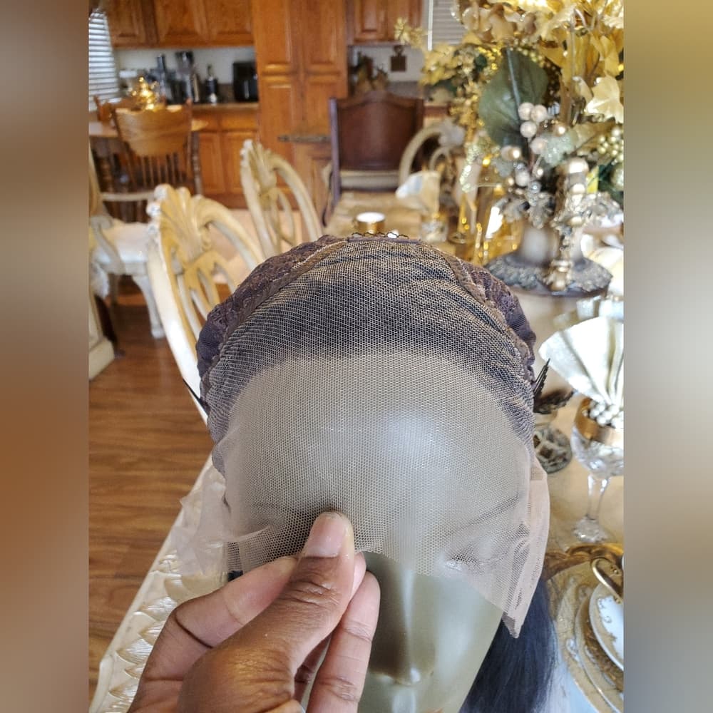 Ombre Black Gray Lace Front Wig - Thumbnail 14