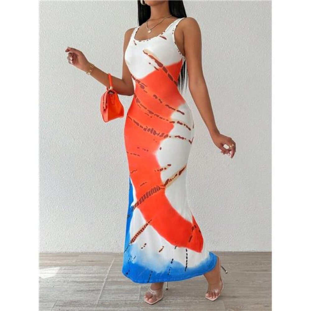 Fashionable Long Dress With Waistline Maxi Women Outfit - Thumbnail 2