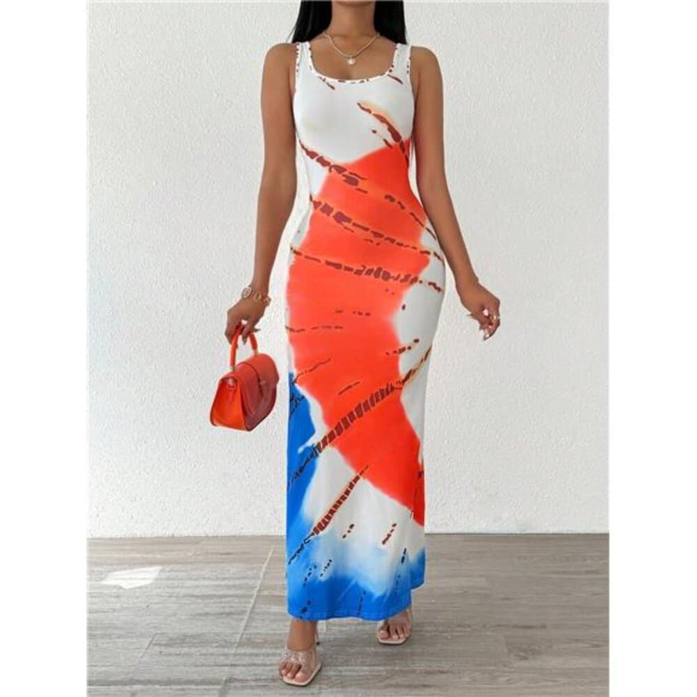 Fashionable Long Dress With Waistline Maxi Women Outfit - Thumbnail 3