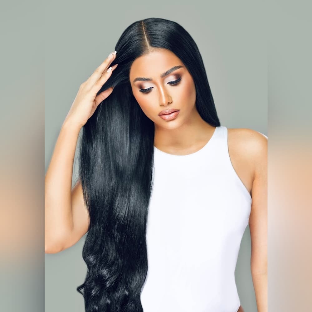 Black Virgin Remy Lace Front Wig 28-34 inches!! - Thumbnail 7