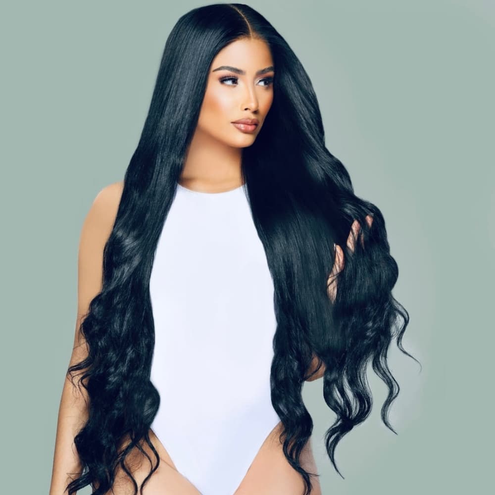 Black Virgin Remy Lace Front Wig 28-34 inches!! - Thumbnail 2