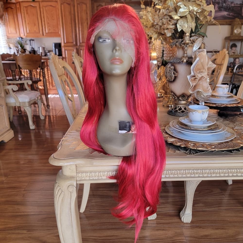 Red Lace Front Wig - Thumbnail 2
