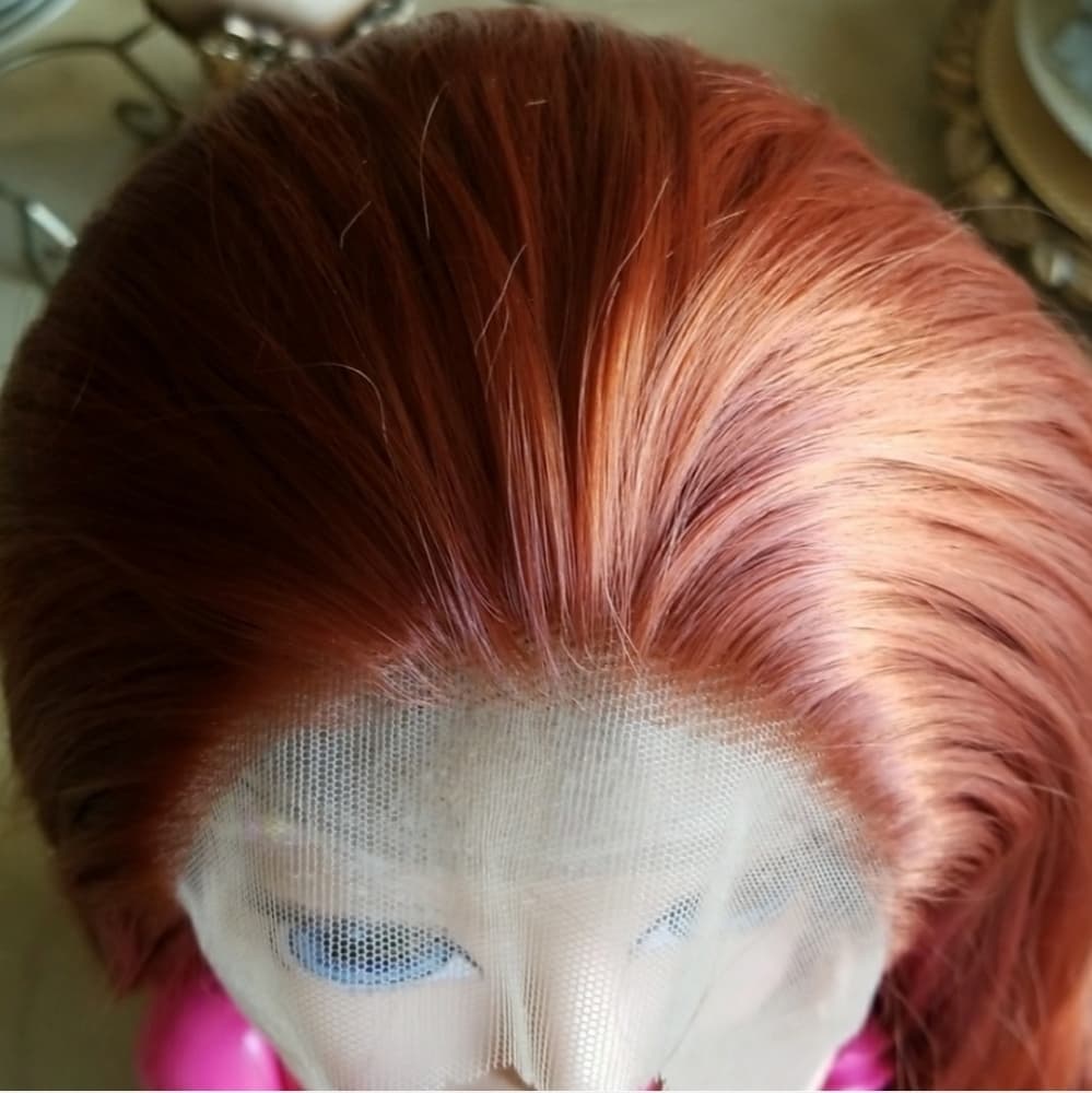 Copper Red Wavy Beauty Lace Front Wig - Thumbnail 5