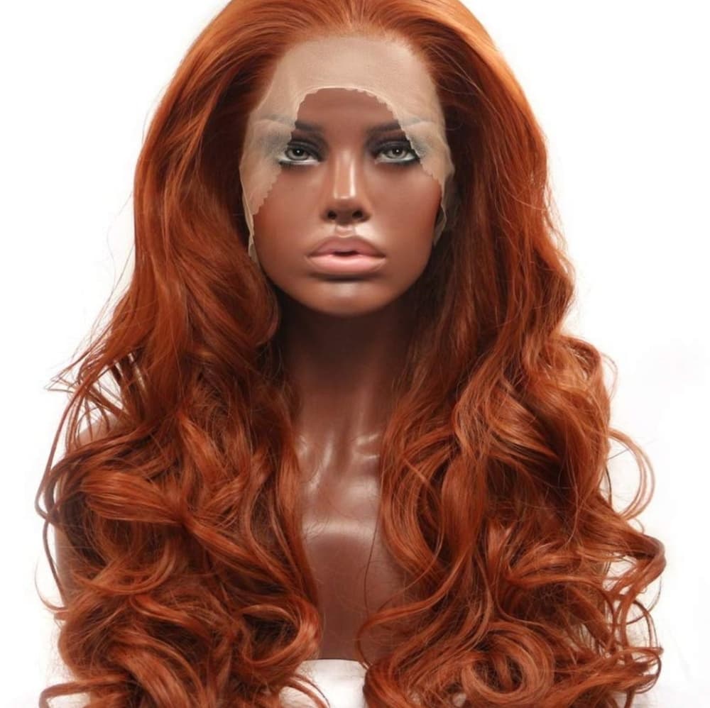 Copper Red Wavy Beauty Lace Front Wig - Thumbnail 3