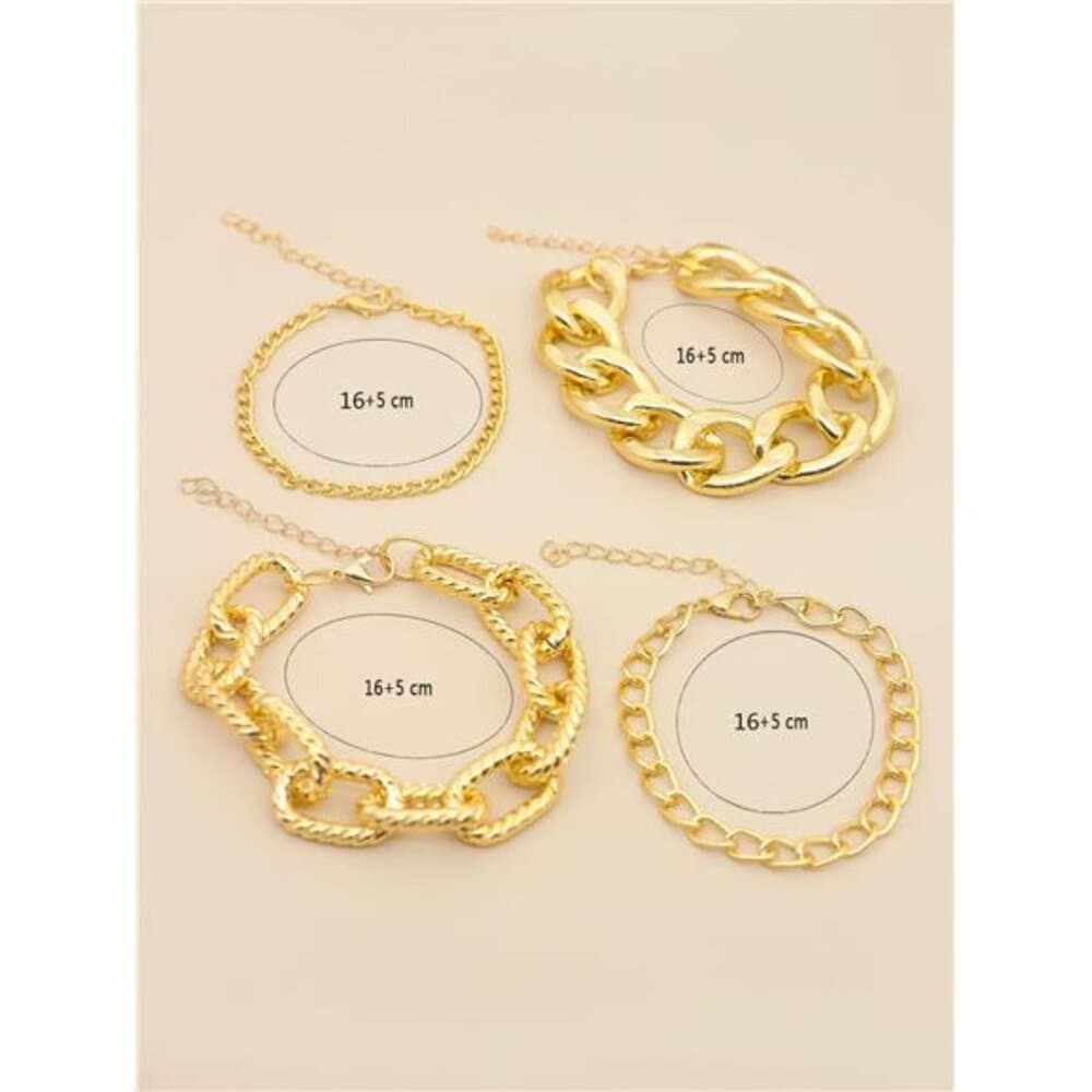 4pcs Minimalist Chain Link Bracelet - Thumbnail 3