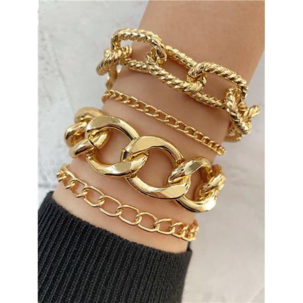 4pcs Minimalist Chain Link Bracelet - Thumbnail 4