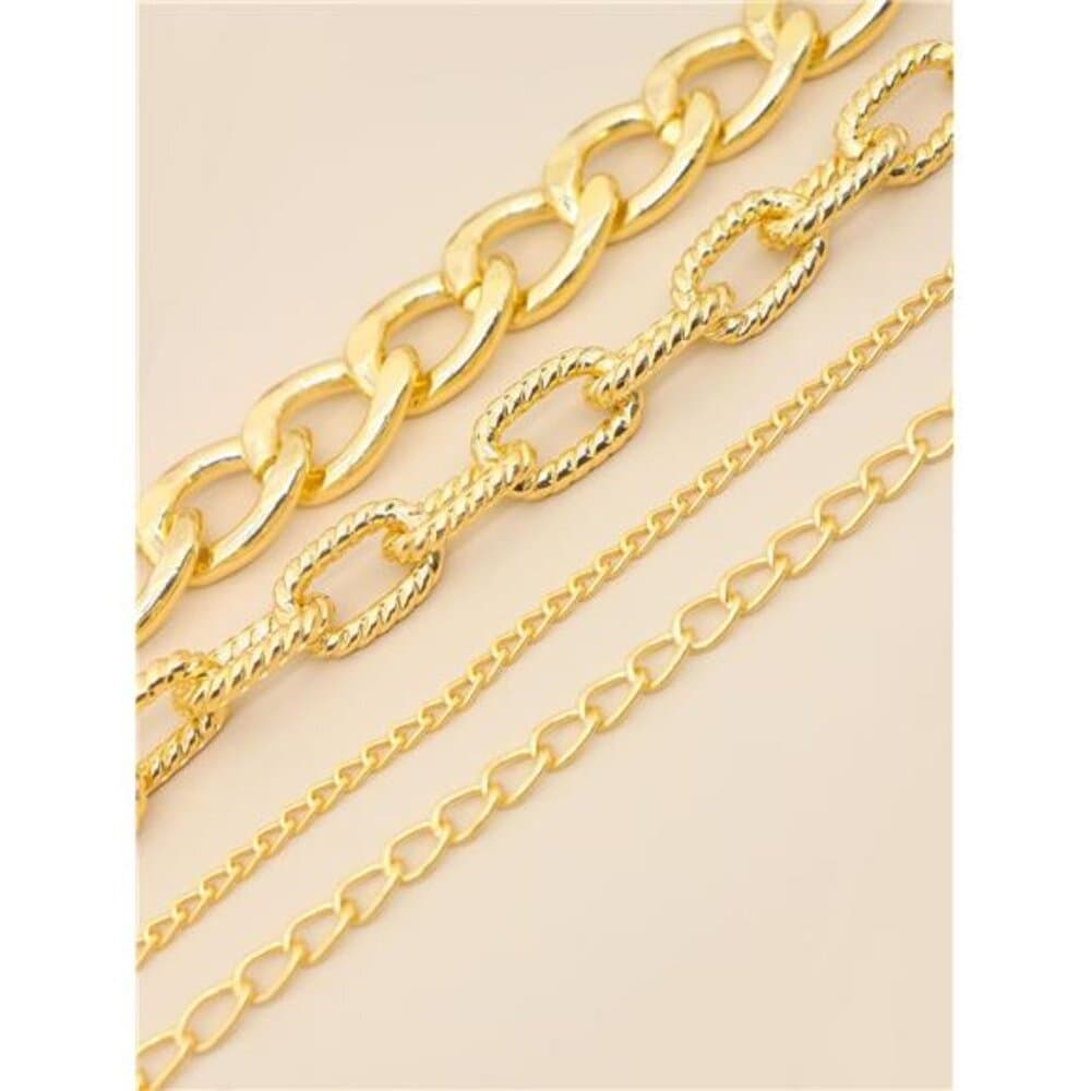 4pcs Minimalist Chain Link Bracelet - Thumbnail 2