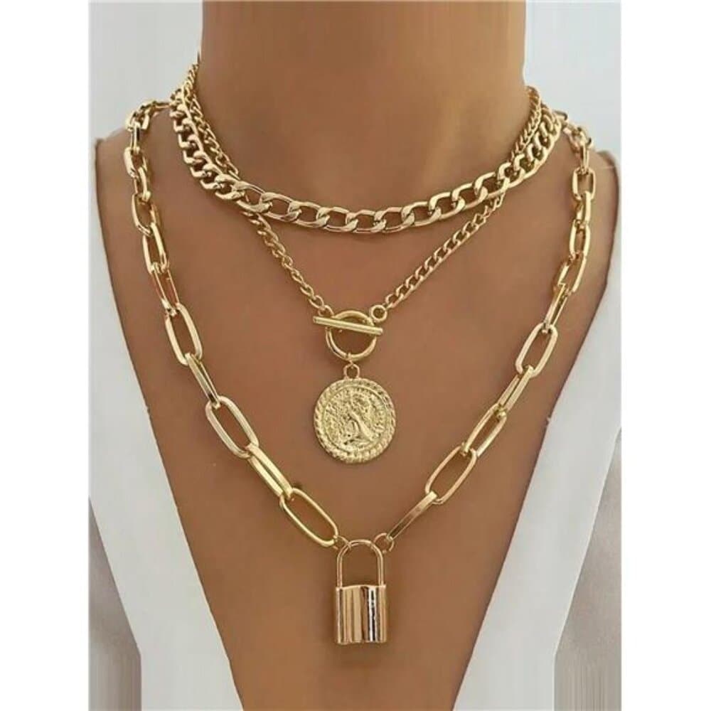 Stylish Punk Multi-Layer Necklaces - Durable Chain With Eye-Catching - Thumbnail 4