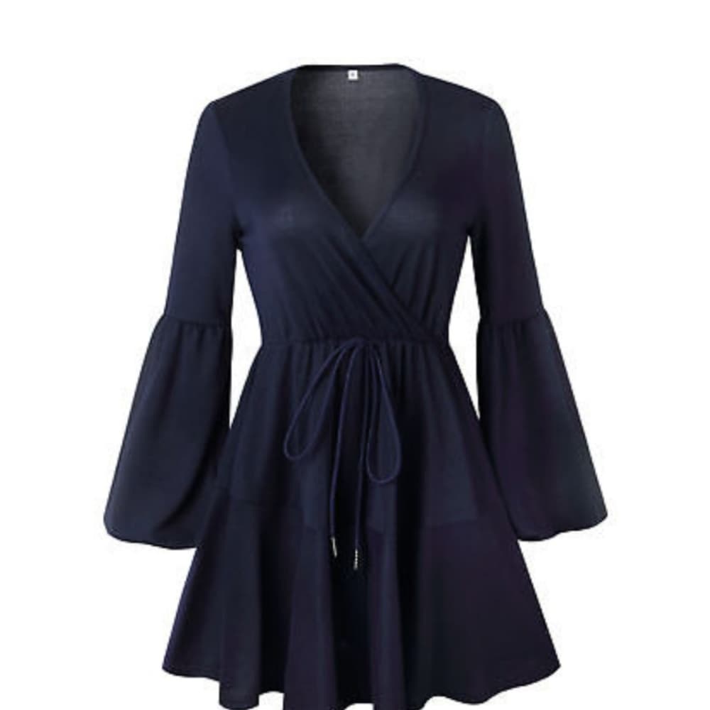 Long Sleeve Beaity Cocktail Dress - Thumbnail 2