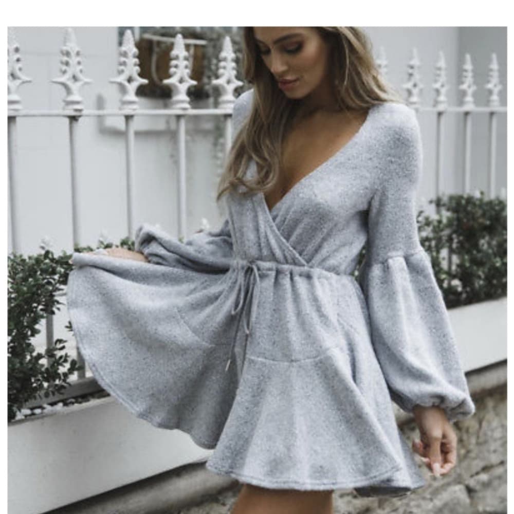 Long Sleeve Beaity Cocktail Dress - Thumbnail 7