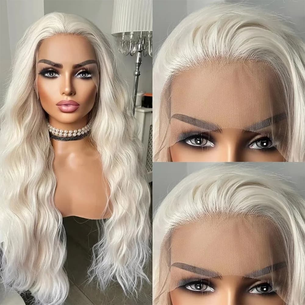 White Blonde Lace Front Wig - Thumbnail 3
