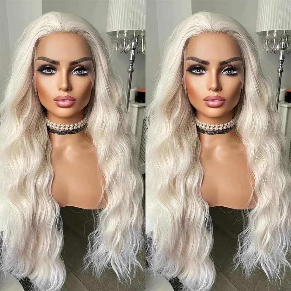 White Blonde Lace Front Wig - Thumbnail 2