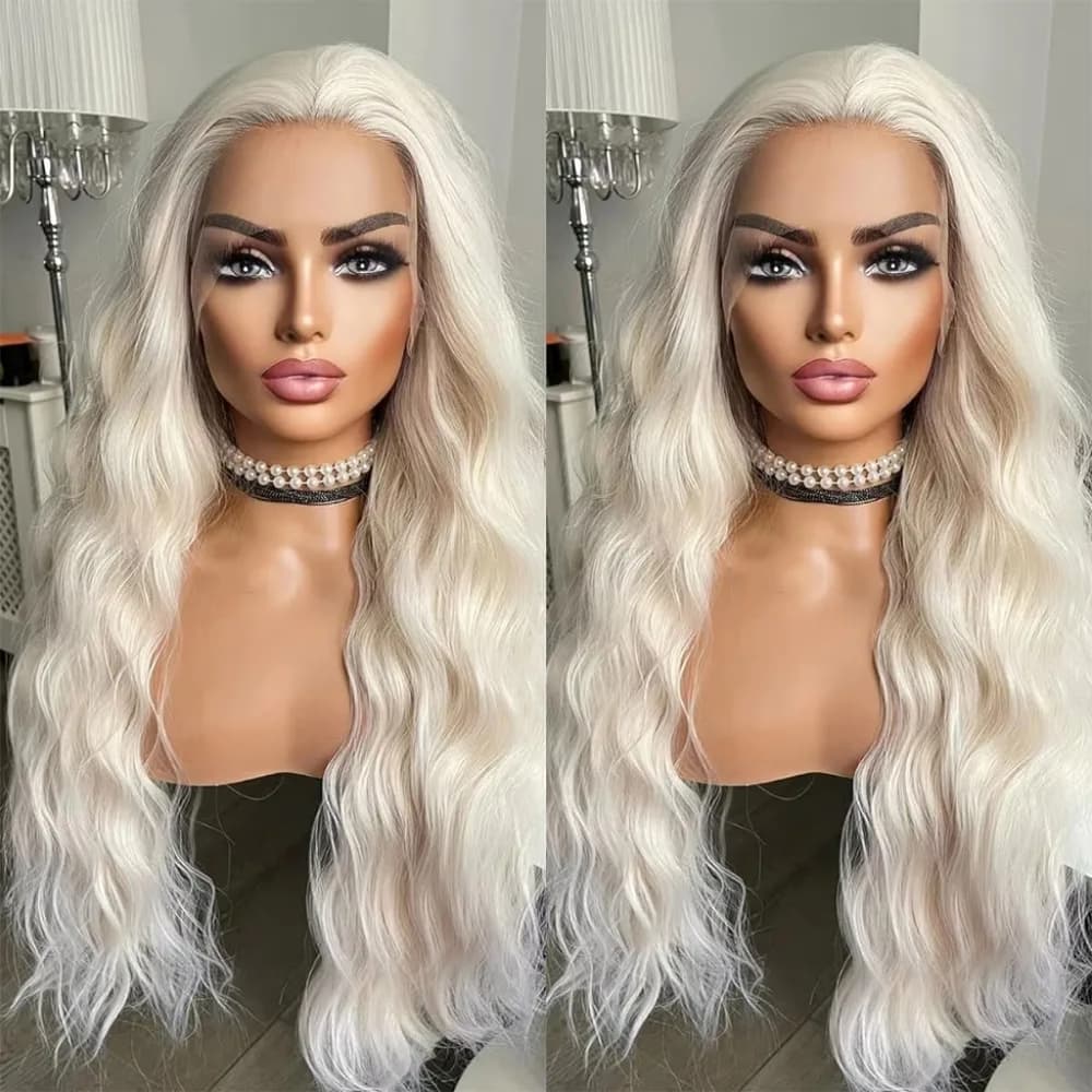 White Blonde Lace Front Wig - Thumbnail 4