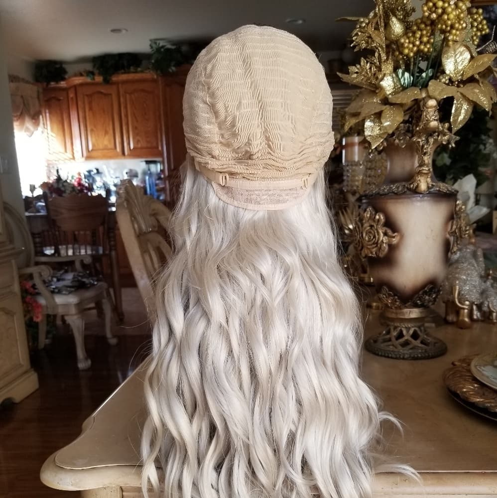 White Silver Blonde Lace Front Wig - Thumbnail 2