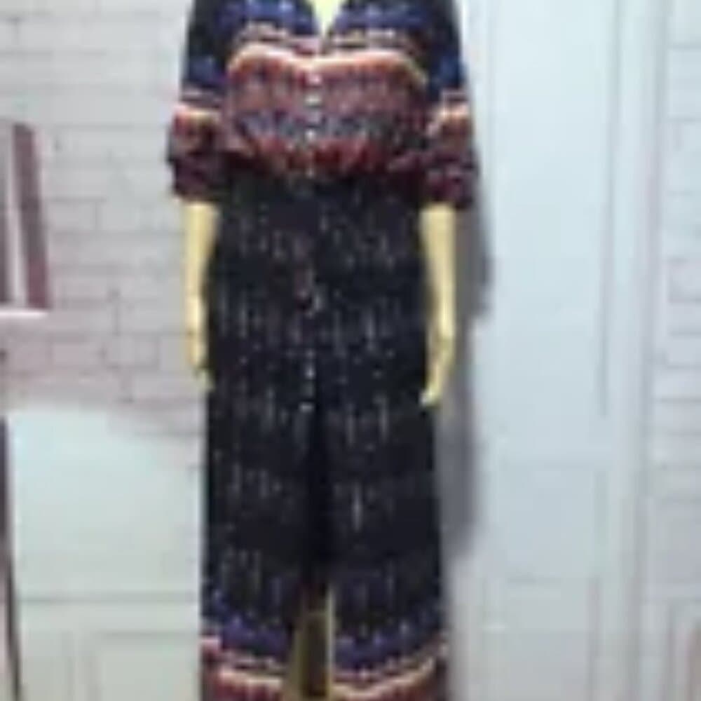 Women's Lady Boho Kimono Sleeve Floral Long Maxi Summer Beach Dress Sundress - Thumbnail 9
