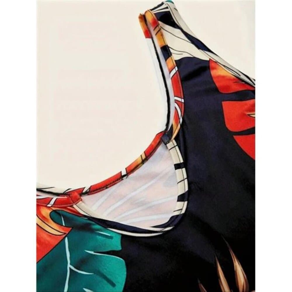 Slayr Women's Tropical Print Slim Fit Two Piece Set - Thumbnail 4