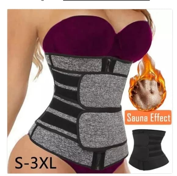 Sauna Waist Trainer Corset Sweat Belt for Women Weight Loss Compression Trimmer- - Thumbnail 3