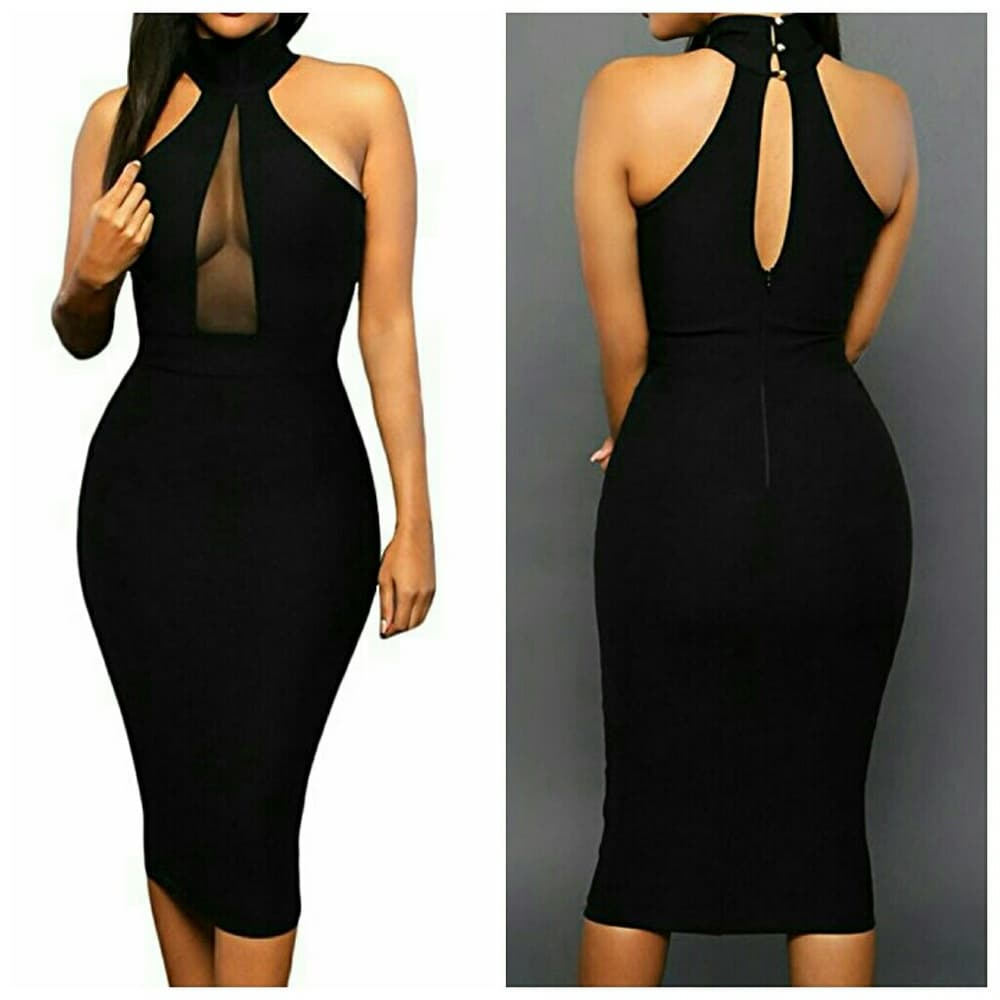 Black Beauty Peep Hole Dress - Thumbnail 5