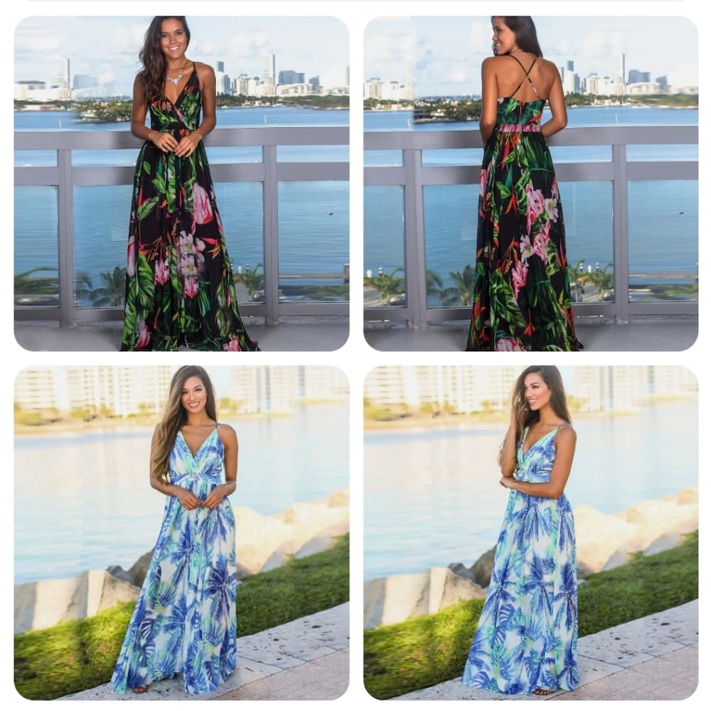 Women Ladies Boho Floral Maxi Dress Cocktail Party Evening Summer Beach Sundress - Thumbnail 6