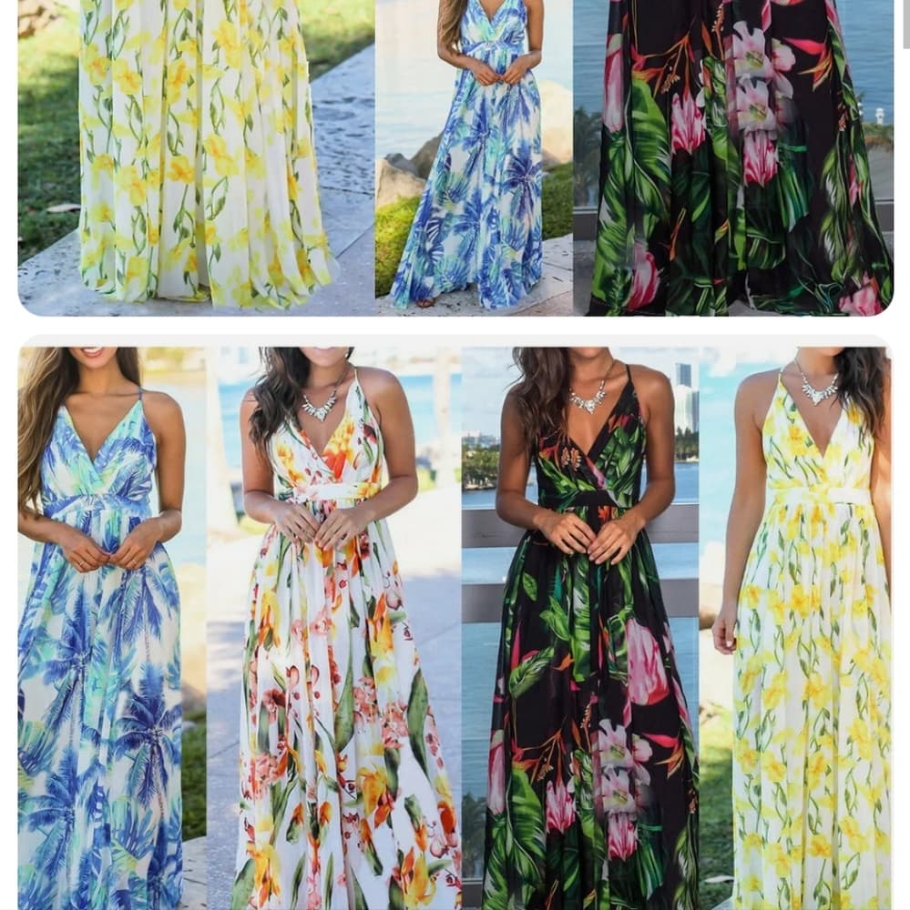 Women Ladies Boho Floral Maxi Dress Cocktail Party Evening Summer Beach Sundress - Thumbnail 4