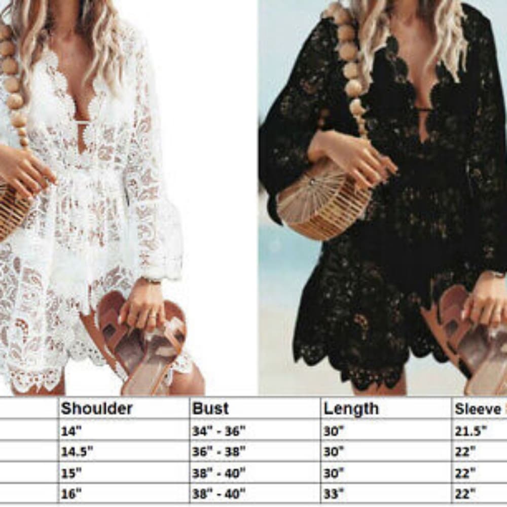 White Beautiful Bathing Suit Beach Cover Dress - Thumbnail 7
