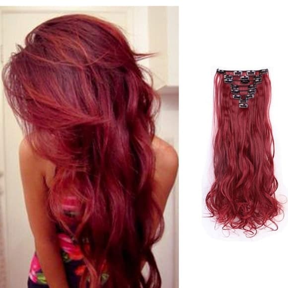 Red Beauty Full Head clip in Extension - Thumbnail 7