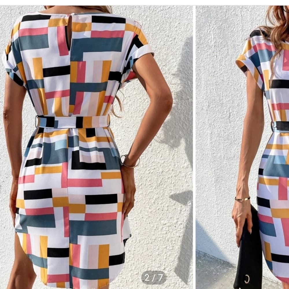 Print Batwing Boho Beauty Dress - Thumbnail 3