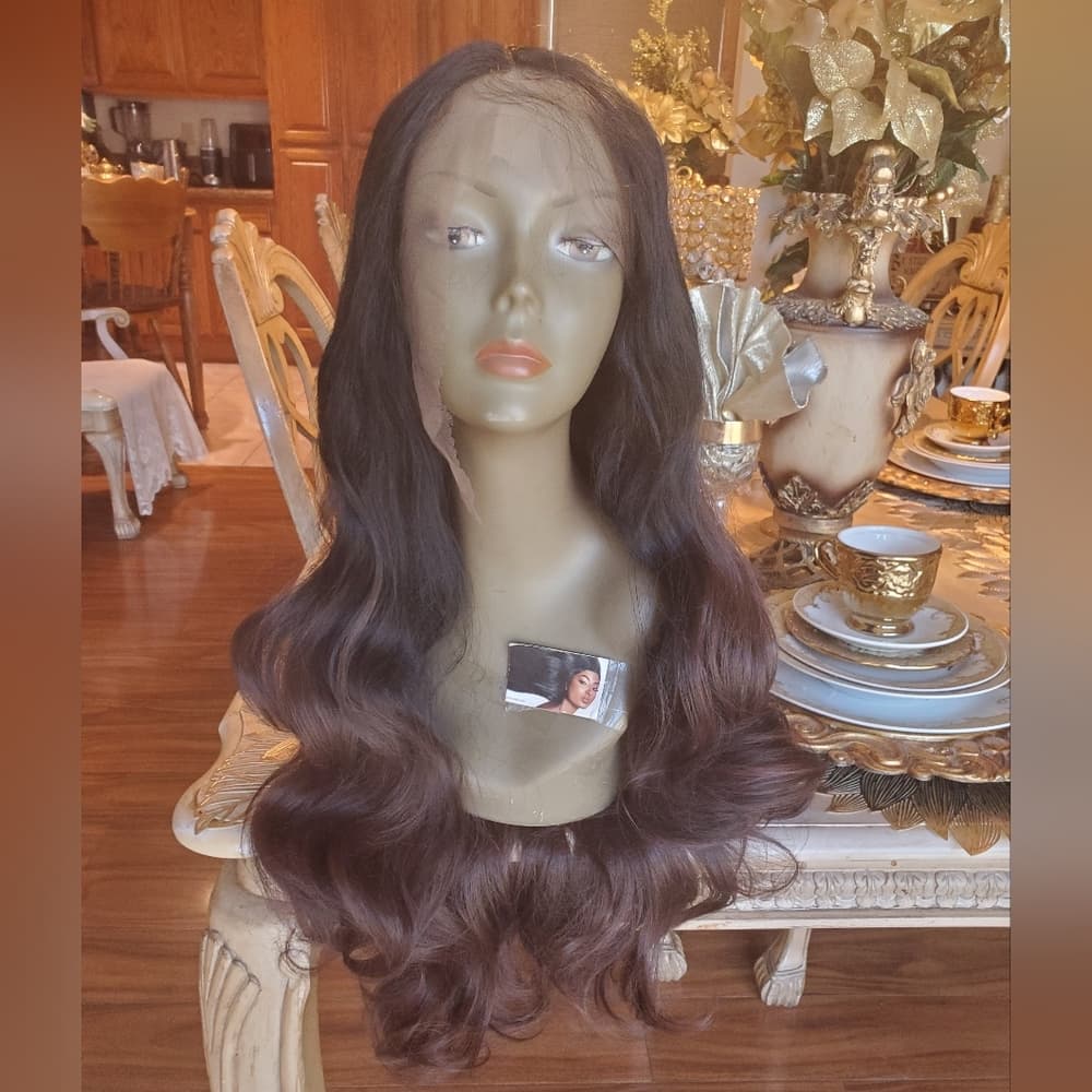 Black Brown #1b/30 Lace Front Wig - Thumbnail 8