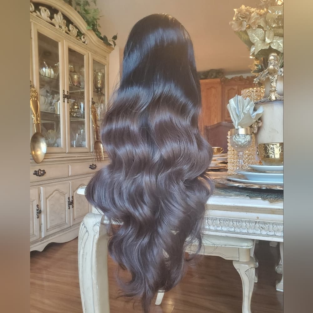 Black Brown #1b/30 Lace Front Wig - Thumbnail 11