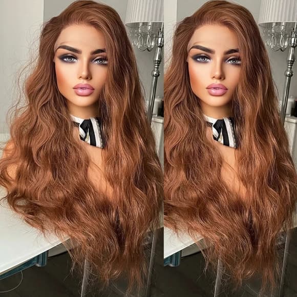 Brown Wavy Beautiful Lace Front Wig - Thumbnail 4