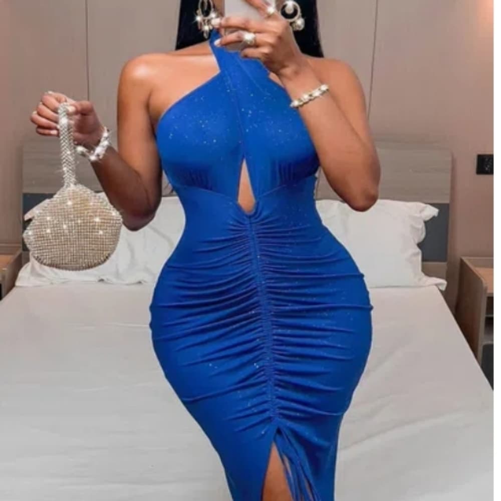 Beautiful Blue Jawstring Dress - Thumbnail 4