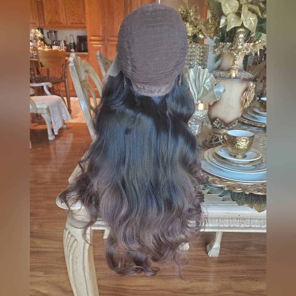 Black Brown #1b/30 Lace Front Wig - Thumbnail 6
