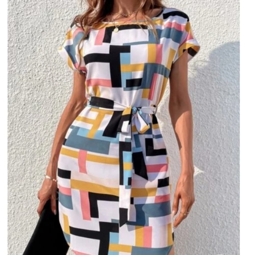 Print Batwing Boho Beauty Dress - Thumbnail 4