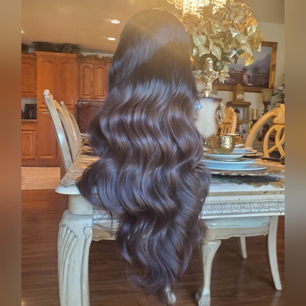 Black Brown #1b/30 Lace Front Wig - Thumbnail 12