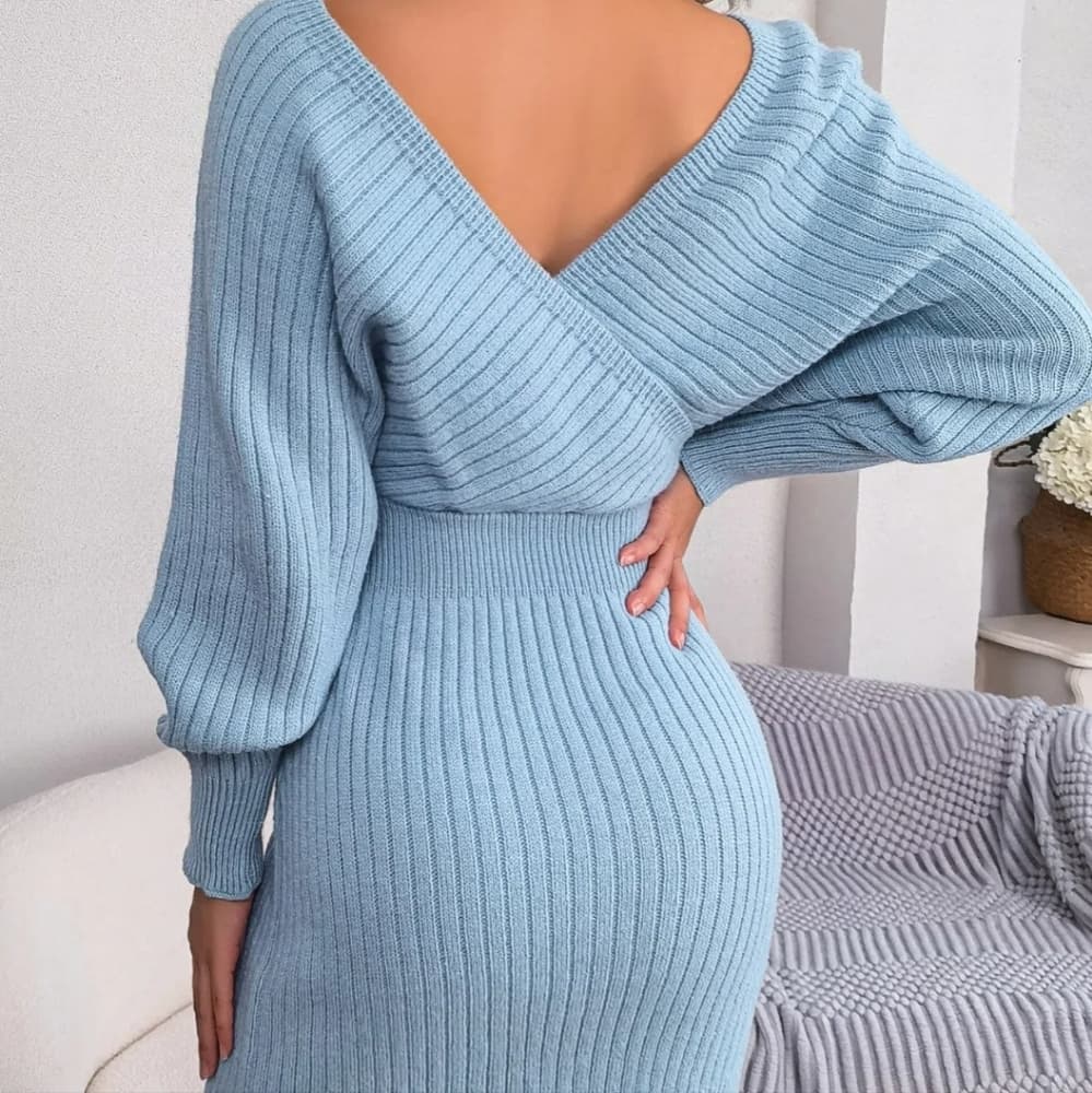 Sexy V Neck Cross Dress - Thumbnail 2