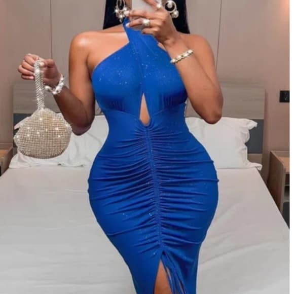 Beautiful Blue Jawstring Dress - Thumbnail 5