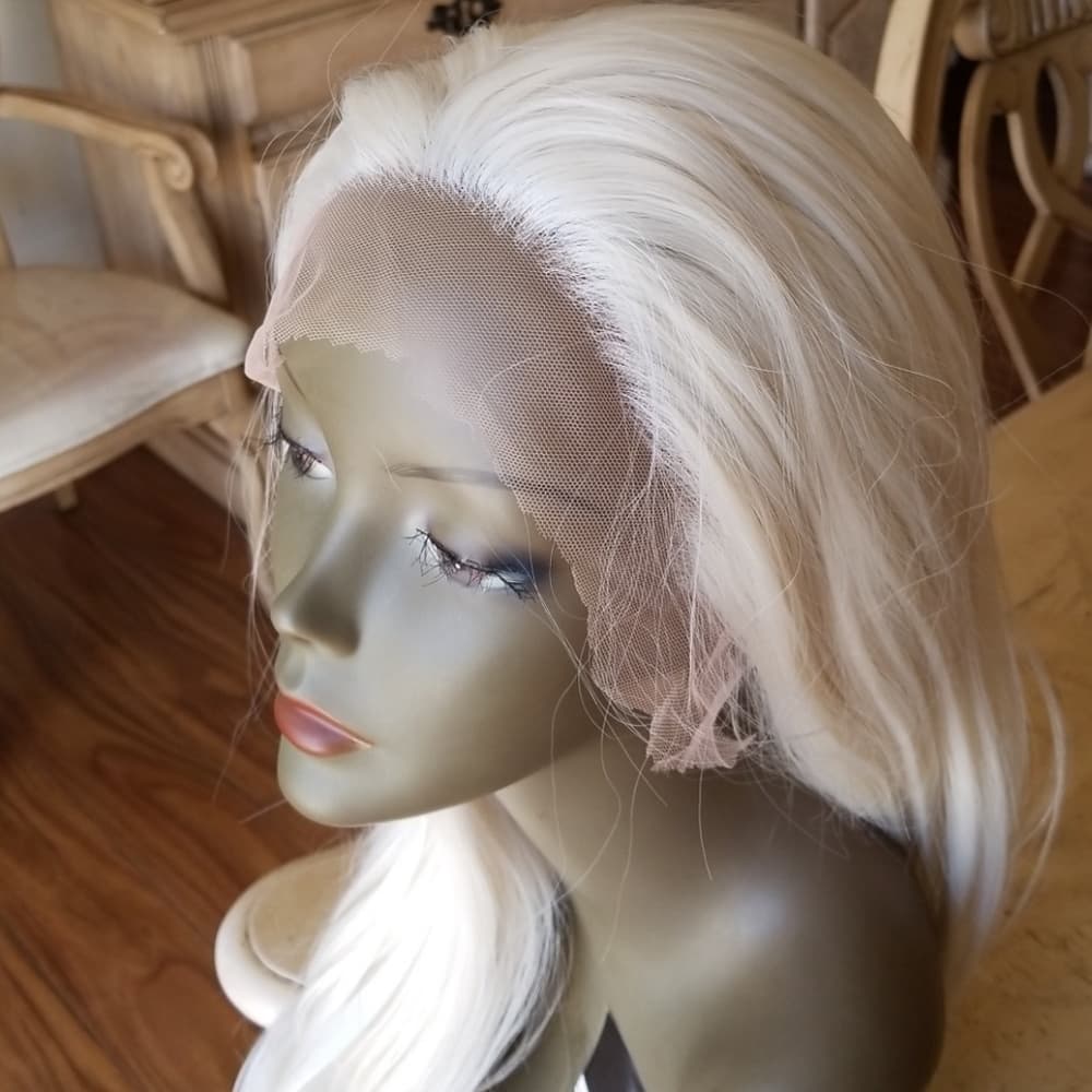 Platinum Bleach Blonde Lace Front Wig 22-24 inches - Thumbnail 6