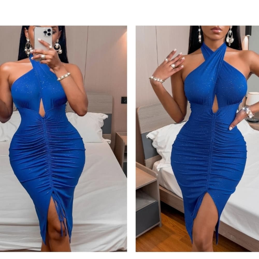 Beautiful Blue Jawstring Dress - Thumbnail 2