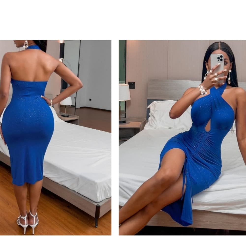 Beautiful Blue Jawstring Dress - Thumbnail 3
