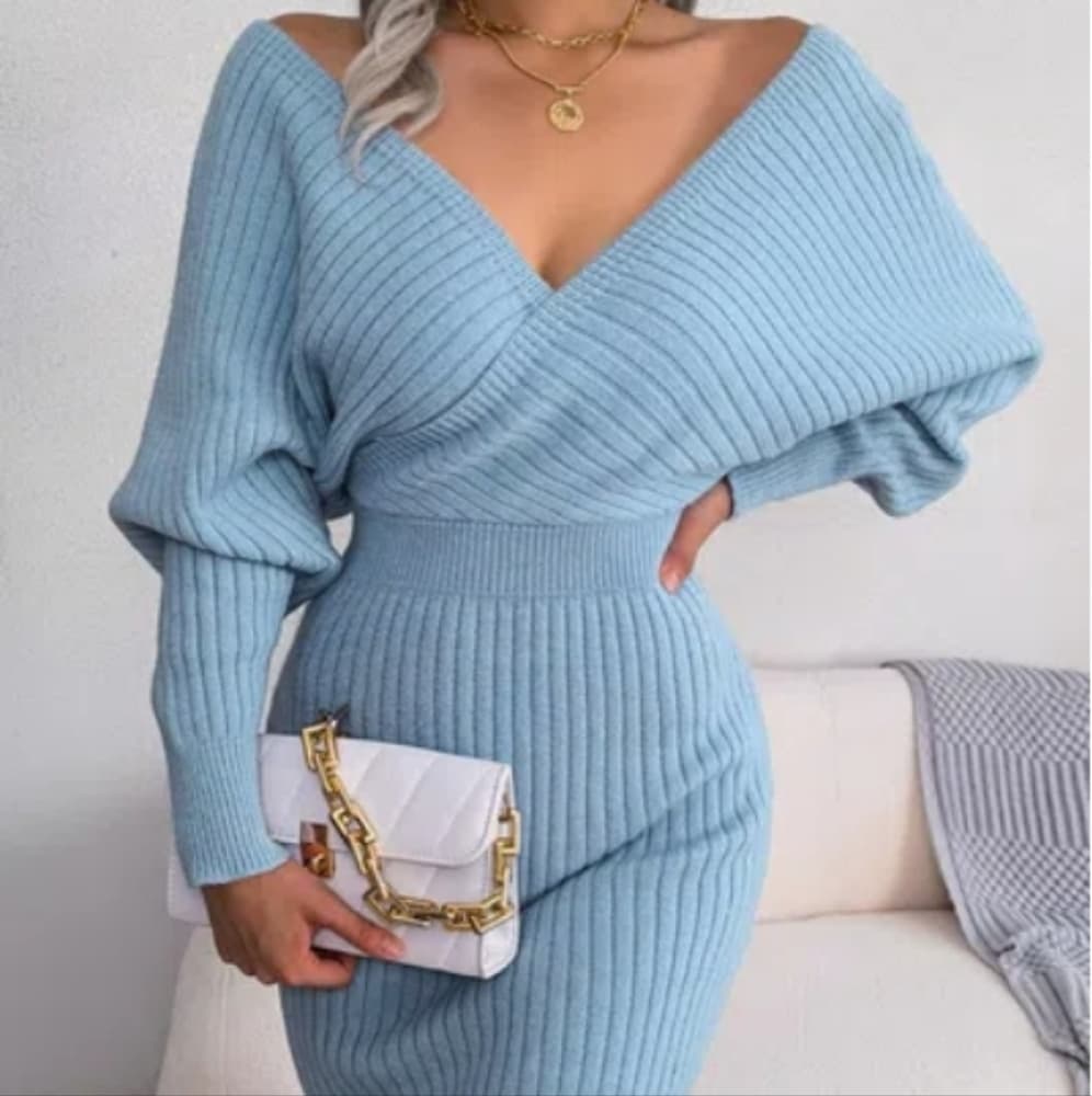 Sexy V Neck Cross Dress - Thumbnail 4