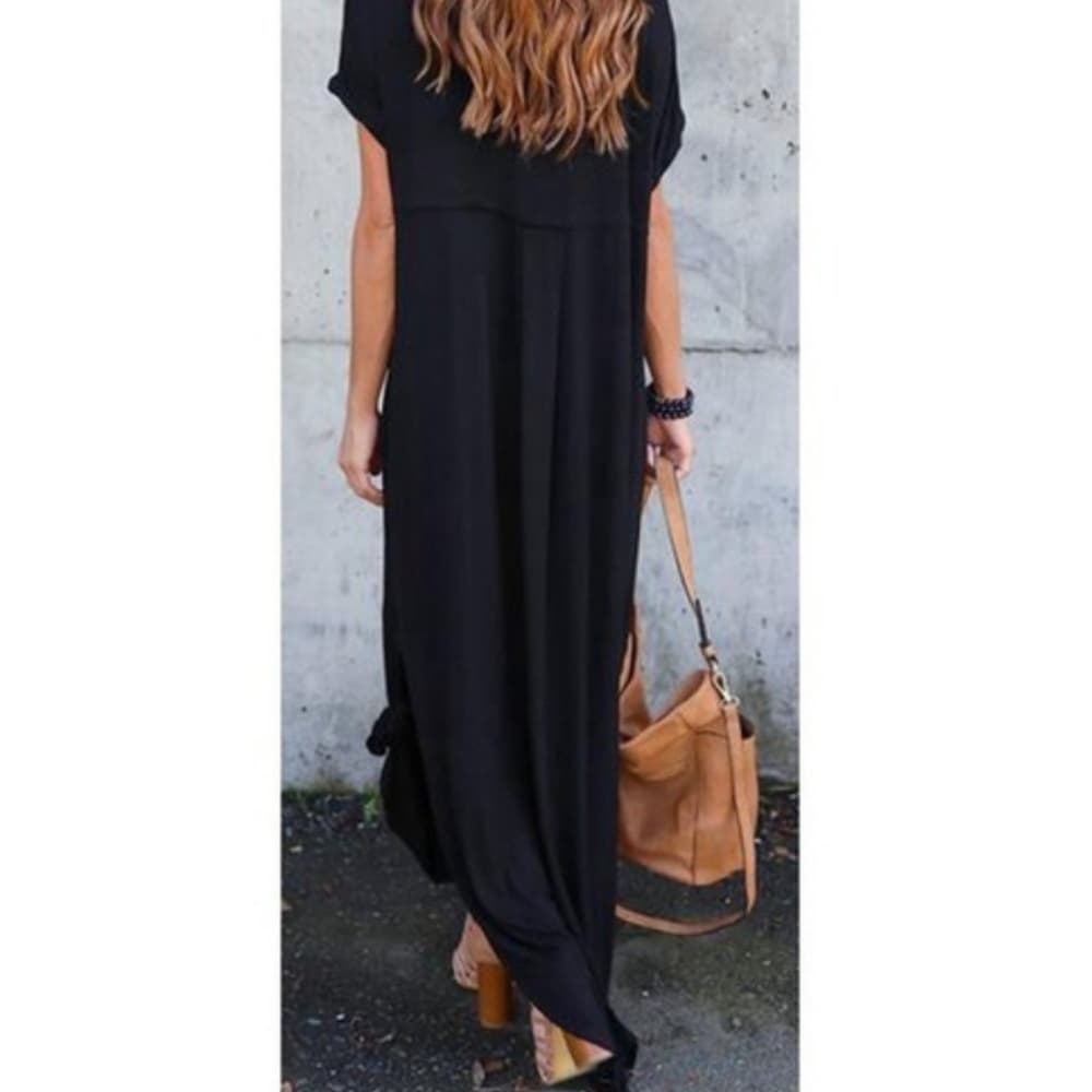 Beautiful Baggy V neck Dress - Thumbnail 5