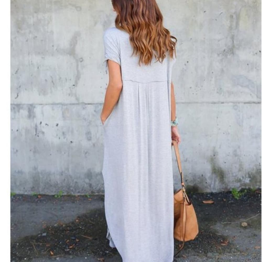 Beautiful Baggy V neck Dress - Thumbnail 2