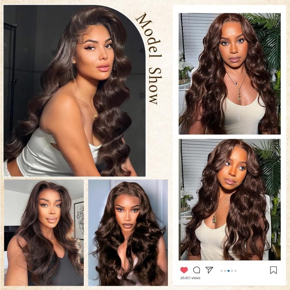 Brown Wavy Beauty Lace Front Wig - Thumbnail 2