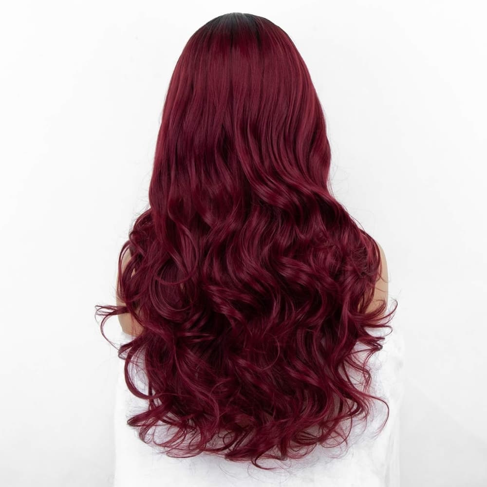 Black Burgundy Full Wig - Thumbnail 3