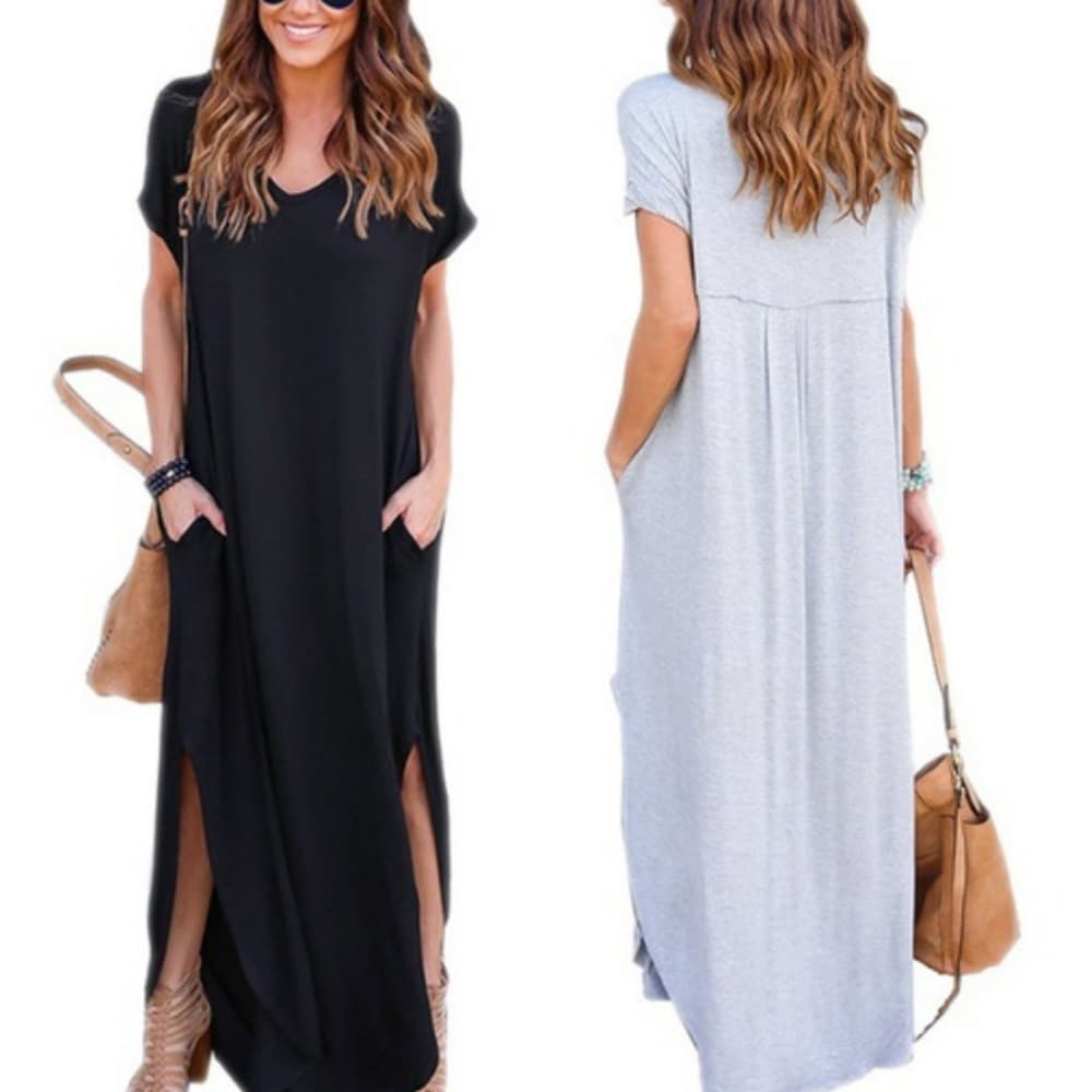 Beautiful Baggy V neck Dress - Thumbnail 6